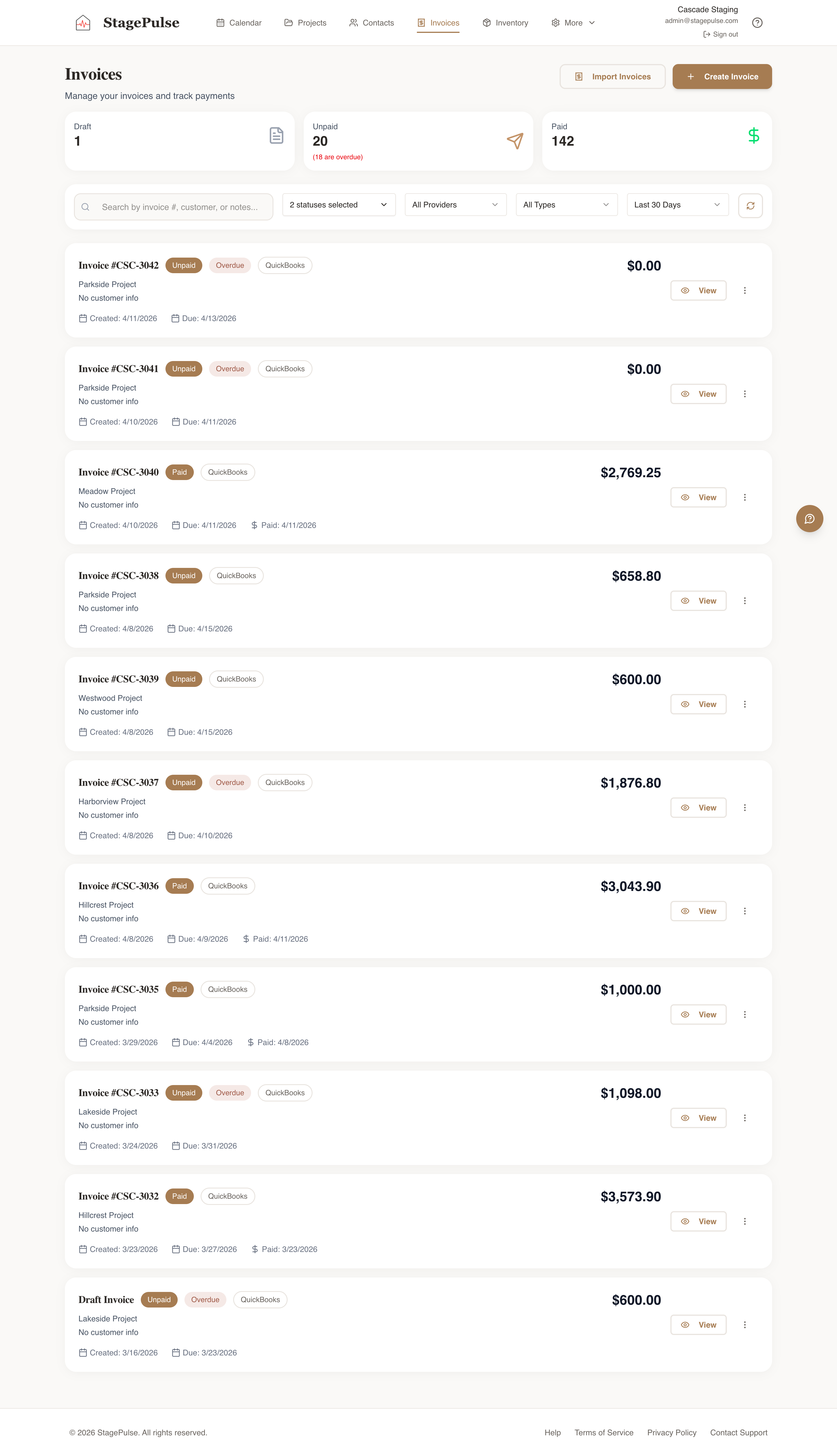Invoicing
